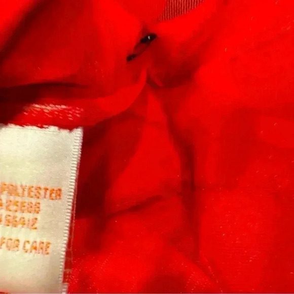 Vintage Red Embellished Intricate Neckline Short Sleeve Blouse Size 10 - Picture 14 of 14